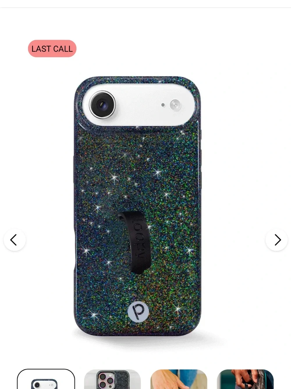 Loopy Cases - iPhone Air denim and black sparkle plus extra loops
